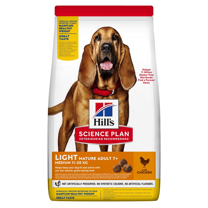 Hill's Hill'S Science Plan Light Chicken Turkey Mature Dry Dog Food pet food packaging