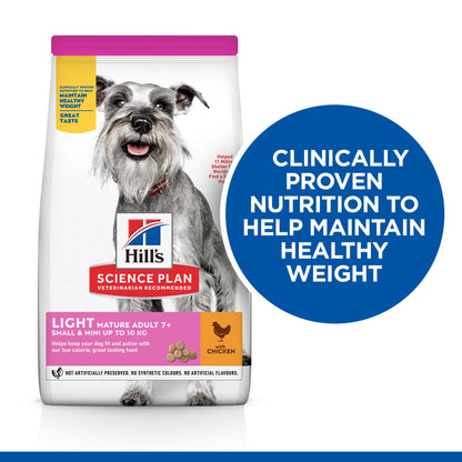Hill's Science Plan Light Small & Mini Mature Adult 7+ Dry Dog Food - Chicken
