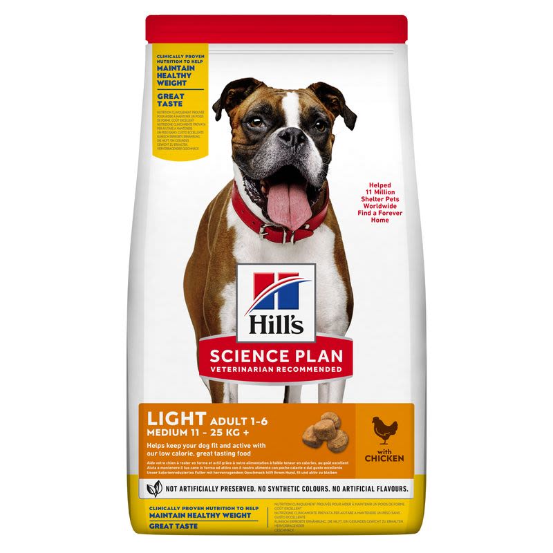 Hill's Science Plan Light Medium Adult 1-6 Dry Dog Food - Chicken