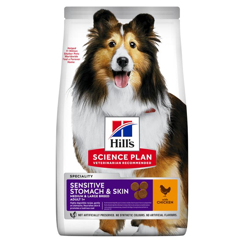Hill's Hill'S Science Plan Sensitive Stomach Skin Chicken Turkey Adult Dry Dog Food pet food packaging