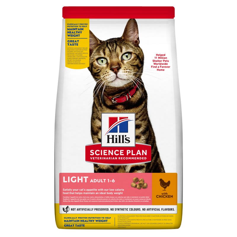Hill's Hill'S Science Plan Light Chicken Turkey Adult Dry Cat Food pet food packaging