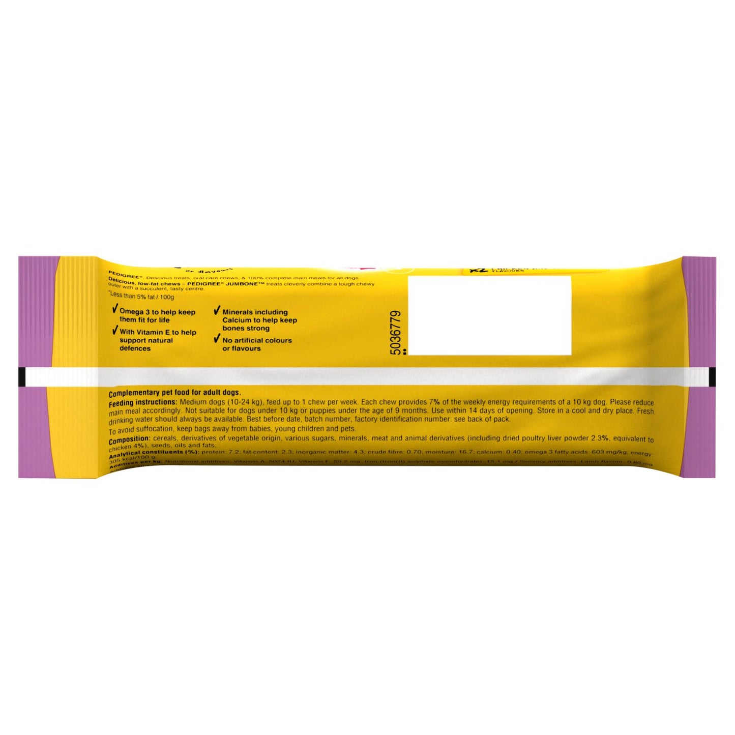 Pedigree Jumbone Adult Medium Dog Treat Chicken & Lamb 2 Chews