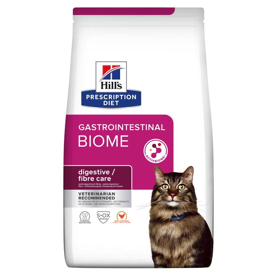 Hill's Hill'S Prescription Gastrointestinal Biome Chicken Turkey Adult Dry Cat Food pet food packaging