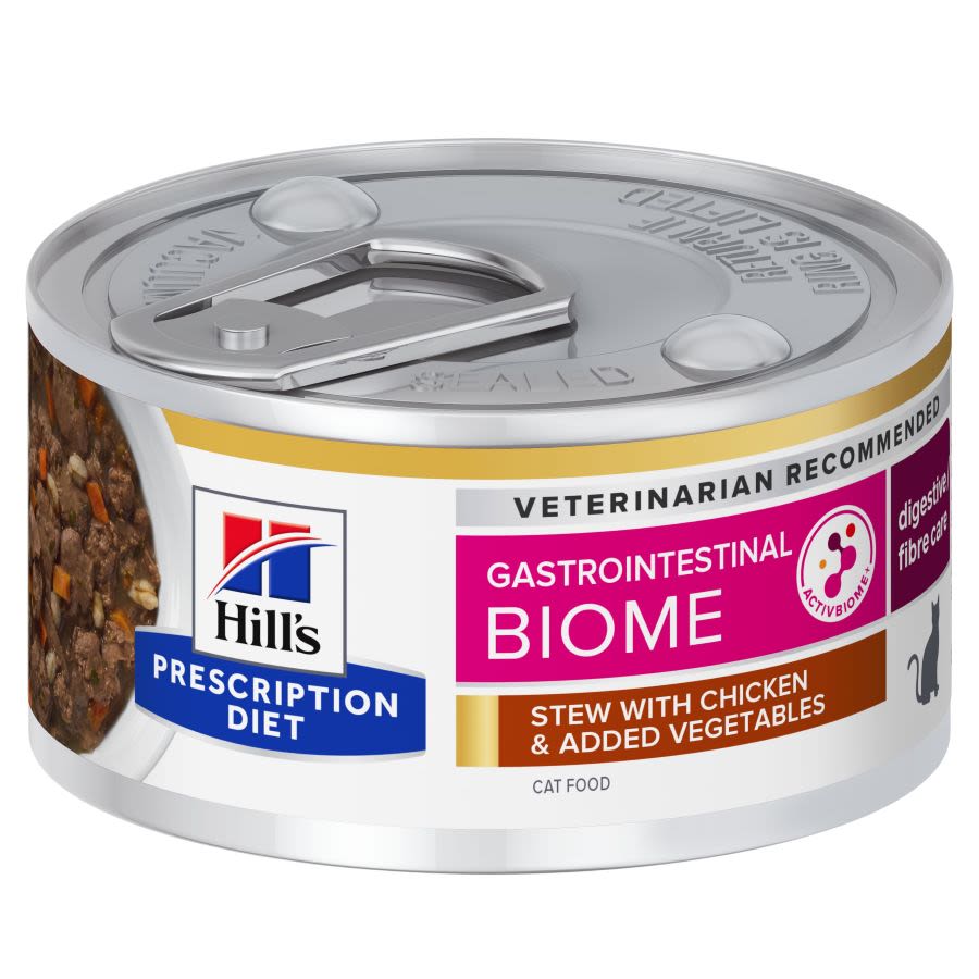 Hill's Hill'S Prescription Gastrointestinal Biome Digestive Care Stew Chicken Adult Wet Cat Food pet food packaging