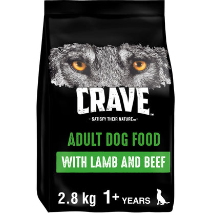 Crave Natural Grain Free Adult Complete Dry Dog Food Lamb & Beef