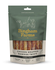Bingham Farms Wrapped Rawhide Twist Adult Small Dog Treats - Chicken 80g