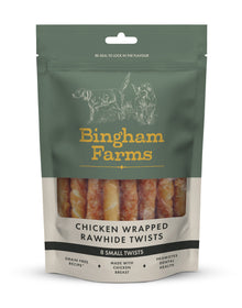 Bingham Farms Wrapped Rawhide Twist Adult Small Dog Treats - Chicken 80g