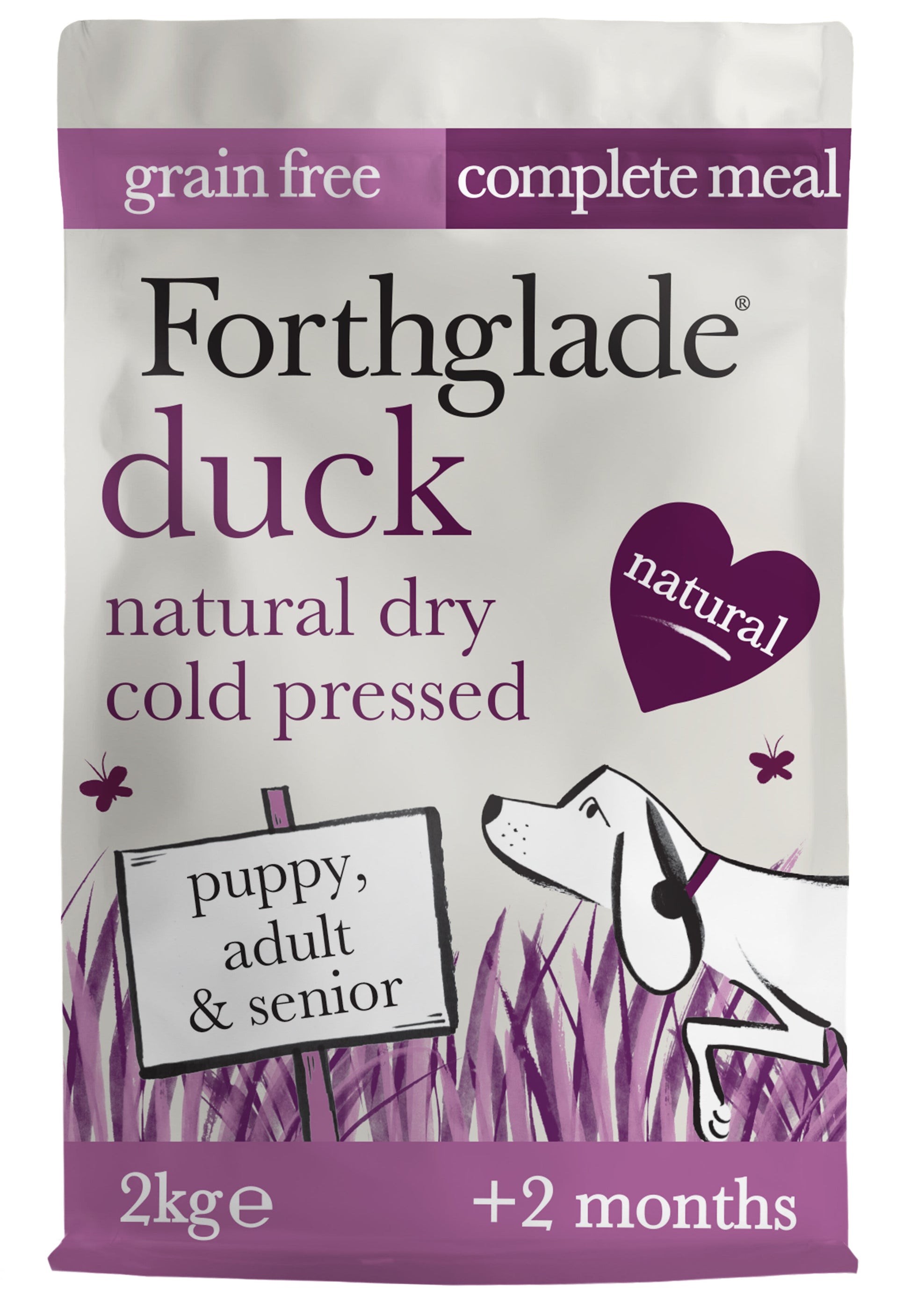 Forthglade Forthglade Cold Pressed Grain Free Chicken Duck Salmon Adult Dry Dog Food pet food packaging