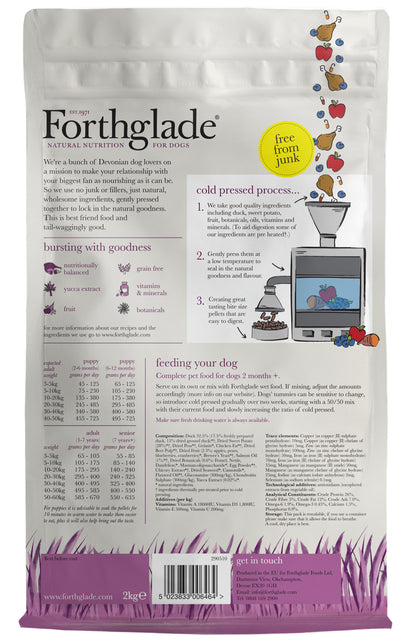 Forthglade Cold Pressed Grain Free Dry Dog Food - Duck