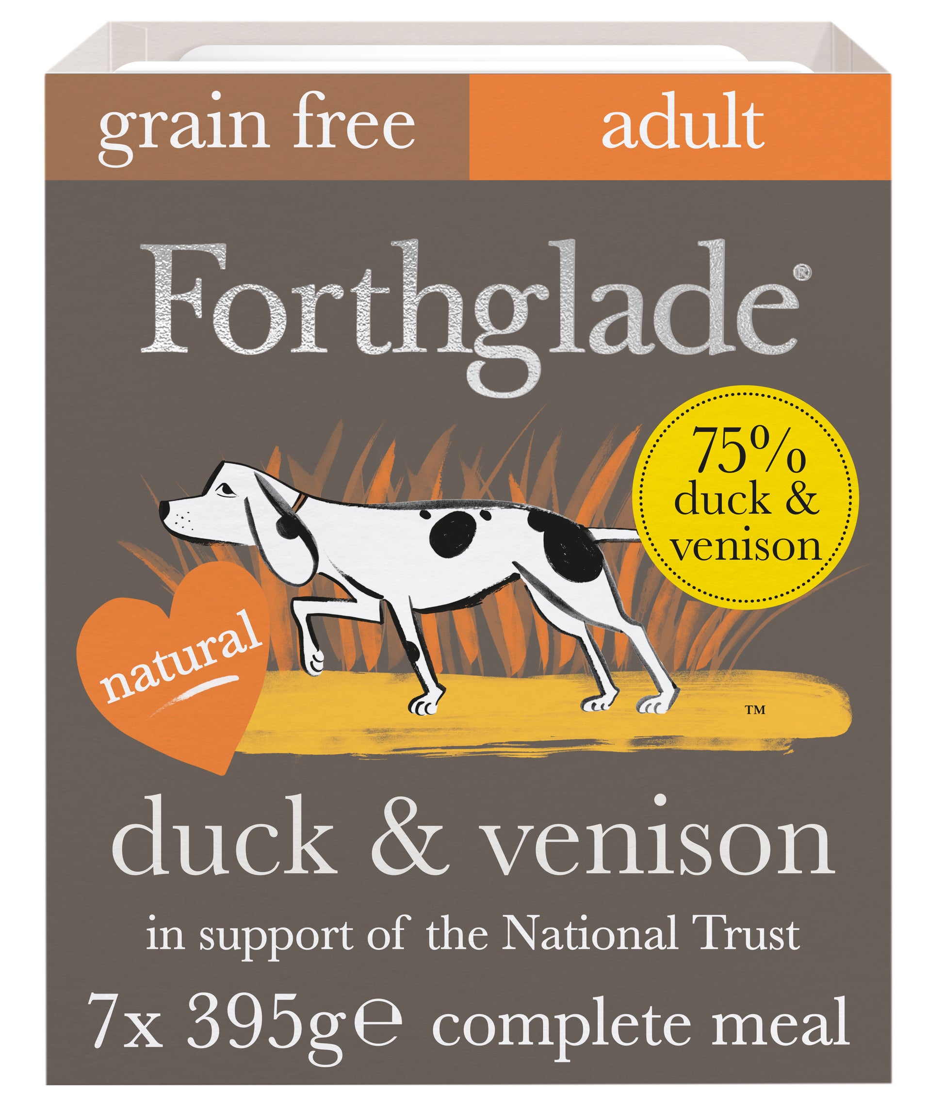 Forthglade Forthglade Gourmet Grain Free Duck Venison Adult Wet Dog Food pet food packaging