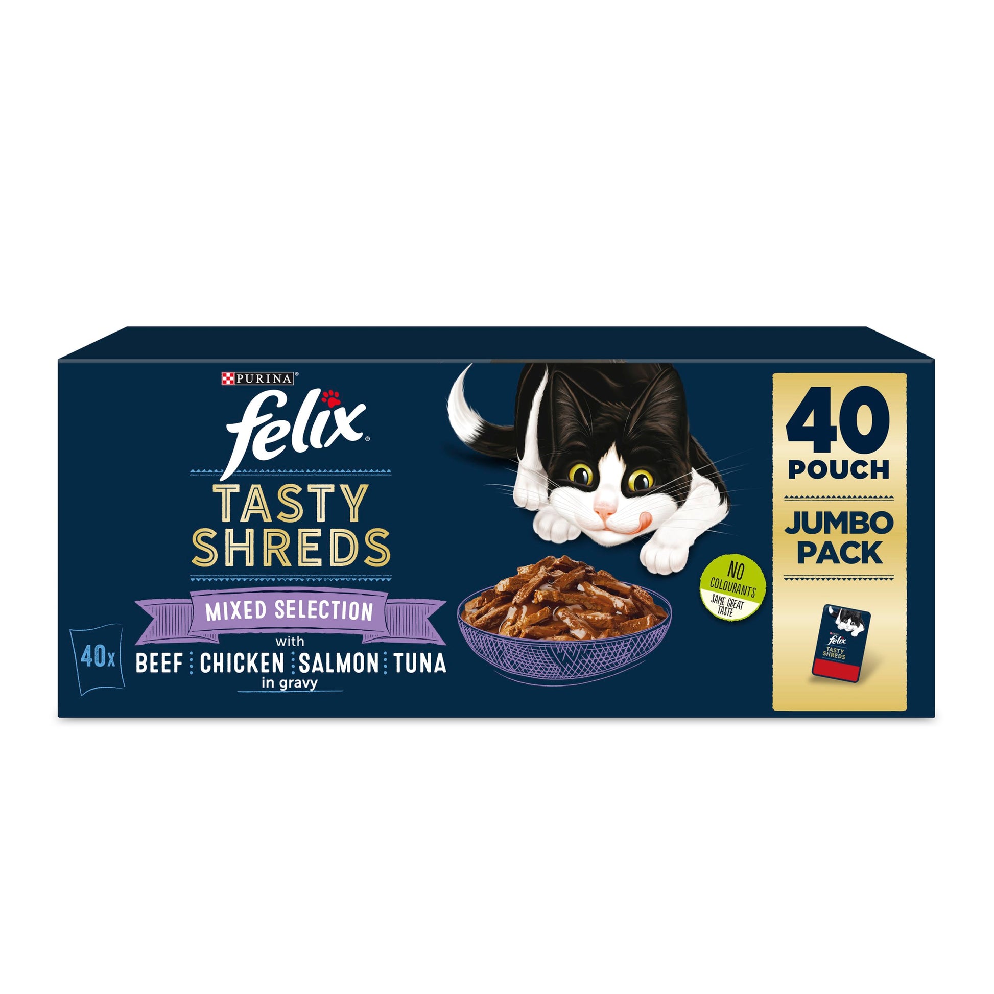Felix Felix Shreds Mixed Selection Adult Wet Cat Food pet food packaging