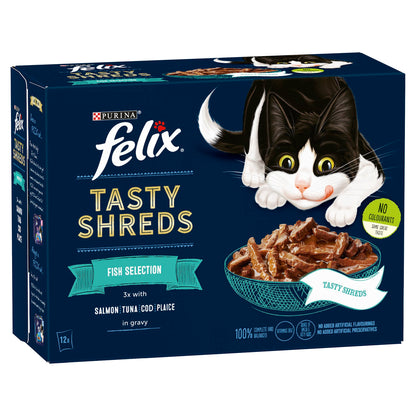 Felix Tasty Shreds Adult Wet Cat Food - Fish Selection in Gravy