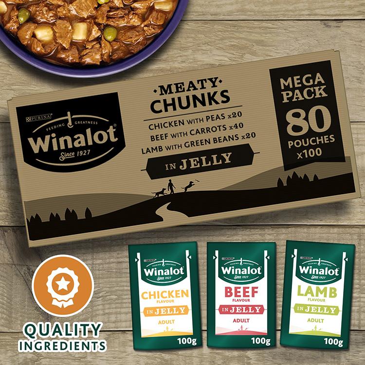 WINALOT Dog Food Pouches Mixed in Jelly