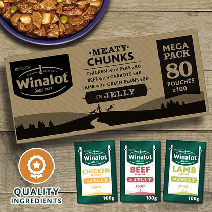WINALOT Dog Food Pouches Mixed in Jelly