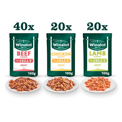 WINALOT Dog Food Pouches Mixed in Jelly