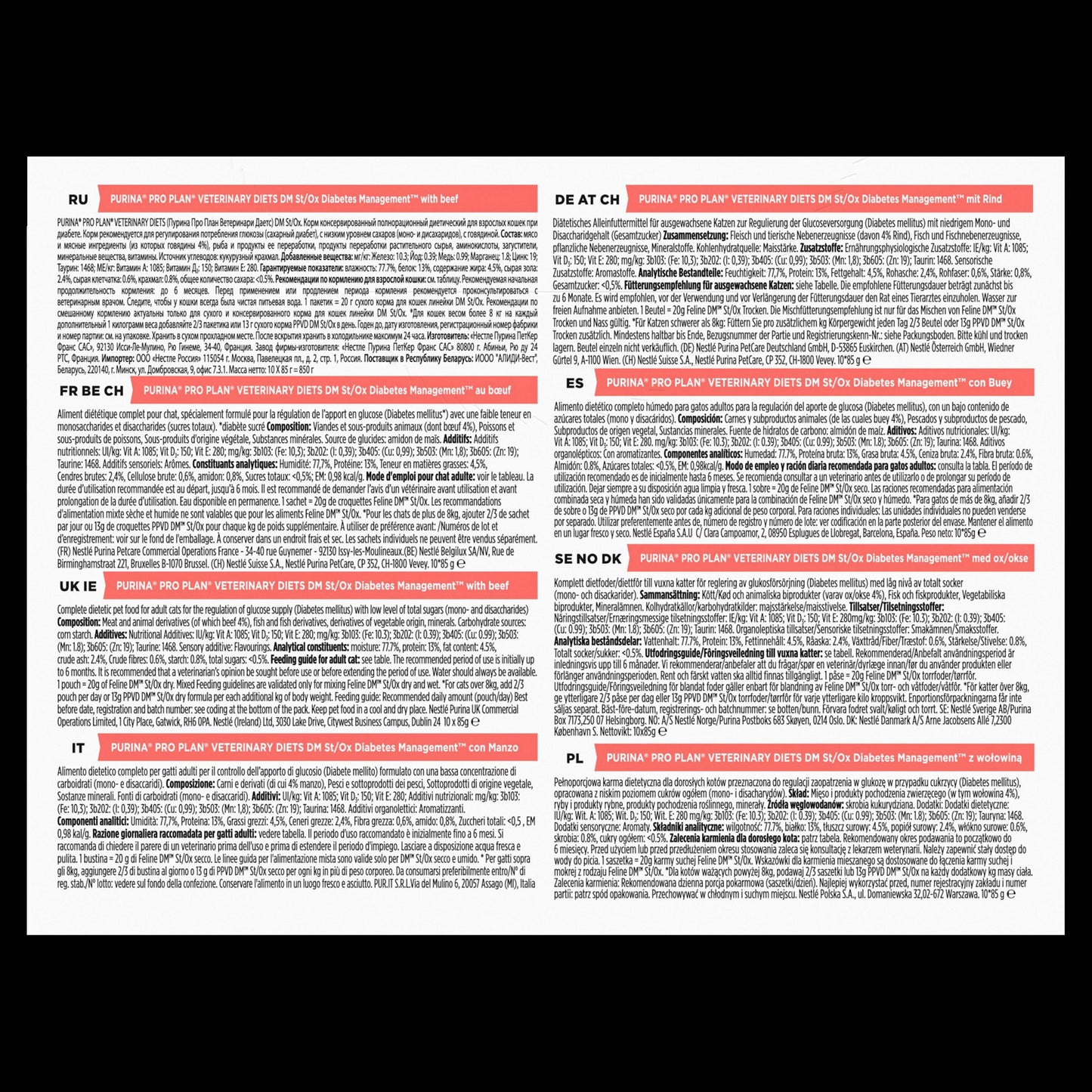 Pro Plan Veterinary Diets DM Diabetes Management Adult Wet Cat Food - Beef