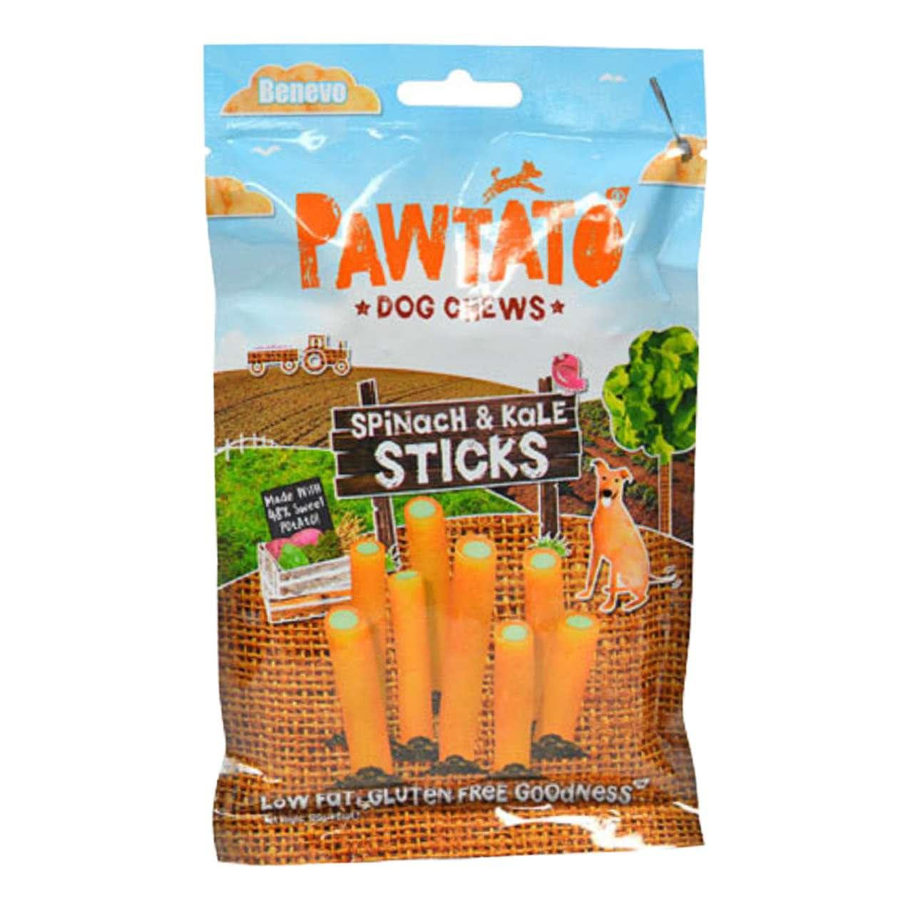 Benevo Pawtato Vegan Sticks Dog Treats - Spinach & Kale
