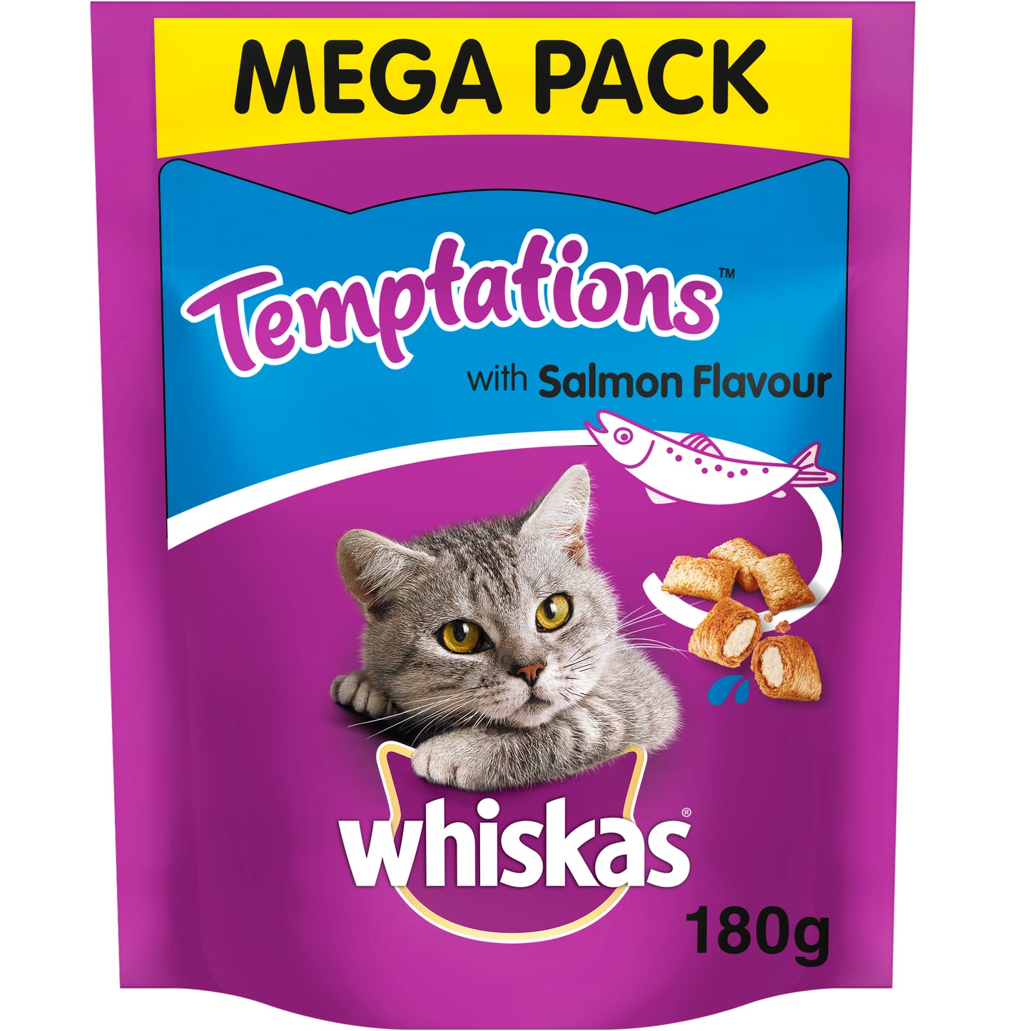 Whiskas Temptations Adult Cat Treats with Salmon Flavour