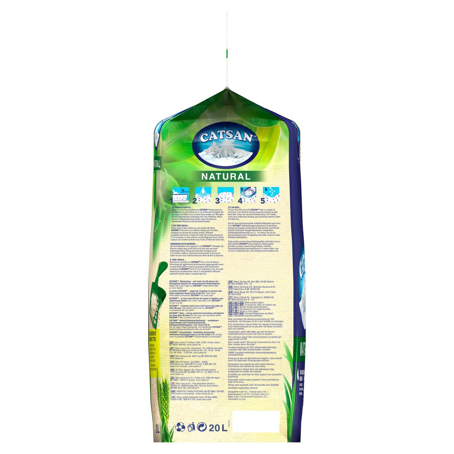 Catsan Natural 100% Biodegradable Clumping Odour Control Cat Litter