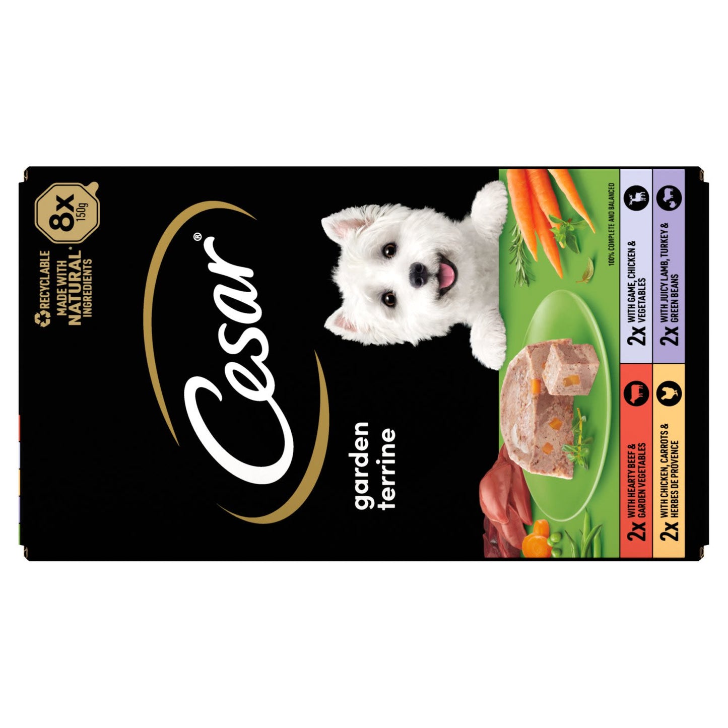 CESAR Garden Terrine Dog Food Tray Mixed in Loaf