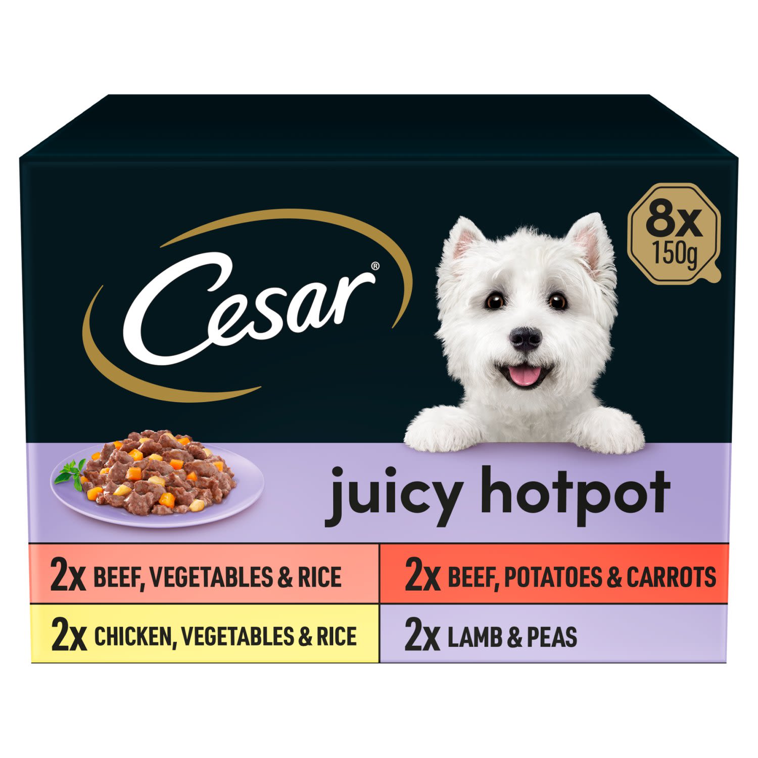 Cesar Cesar Juicy Hotpot Mixed Adult Wet Dog Food pet food packaging