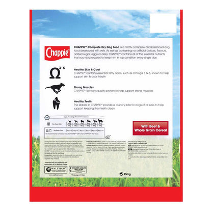 Chappie Complete Adult Dry Dog Food Beef & Wholegrain Cereal