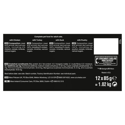 Sheba Select Slices Adult Cat Food Poultry Selection in Gravy