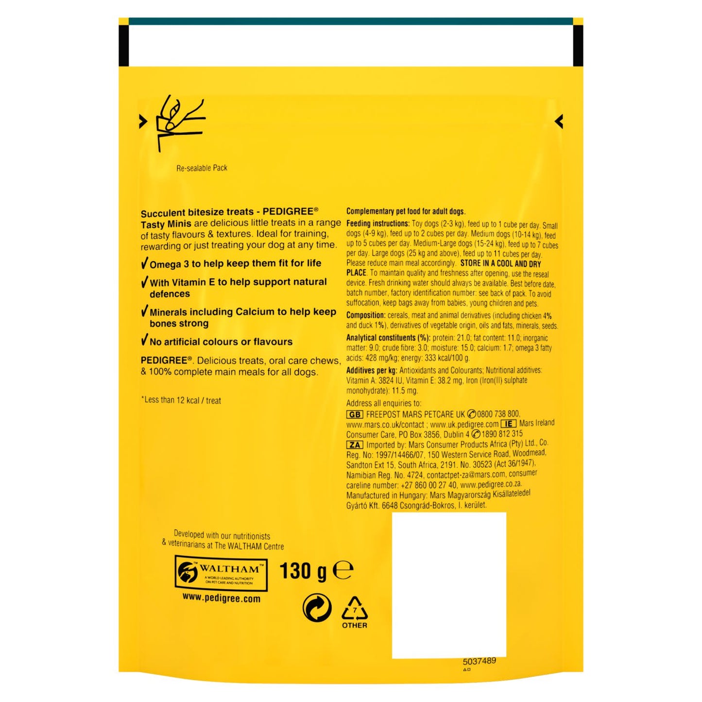 Pedigree Tasty Minis Adult Dog Treats Chicken & Duck Chewy Cubes