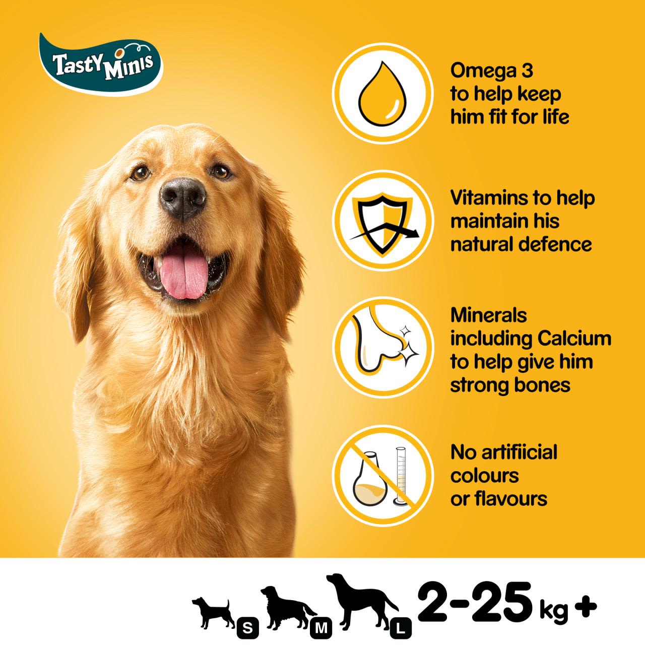 Pedigree Tasty Minis Adult Dog Treats Cheese & Beef Nibbles