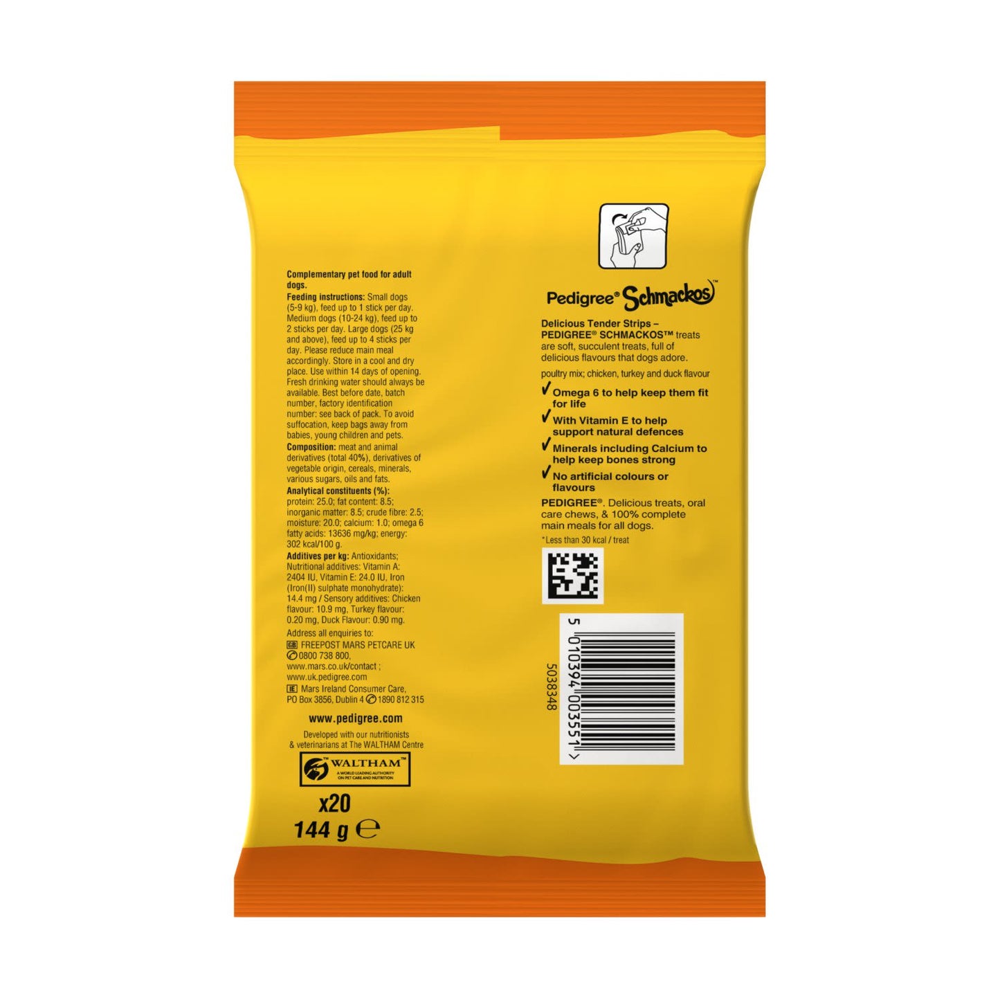 Pedigree Schmackos Adult Dog Treats Poultry Mix 20 Strips