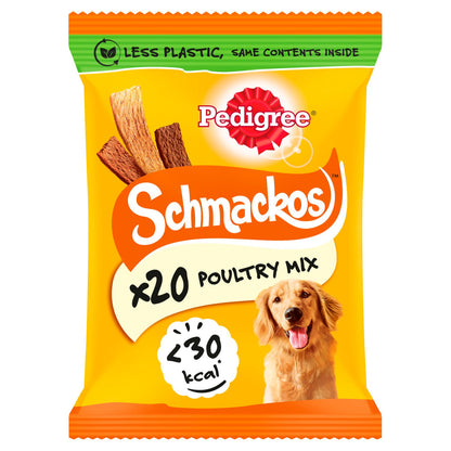 Pedigree Schmackos Adult Dog Treats Poultry Mix 20 Strips