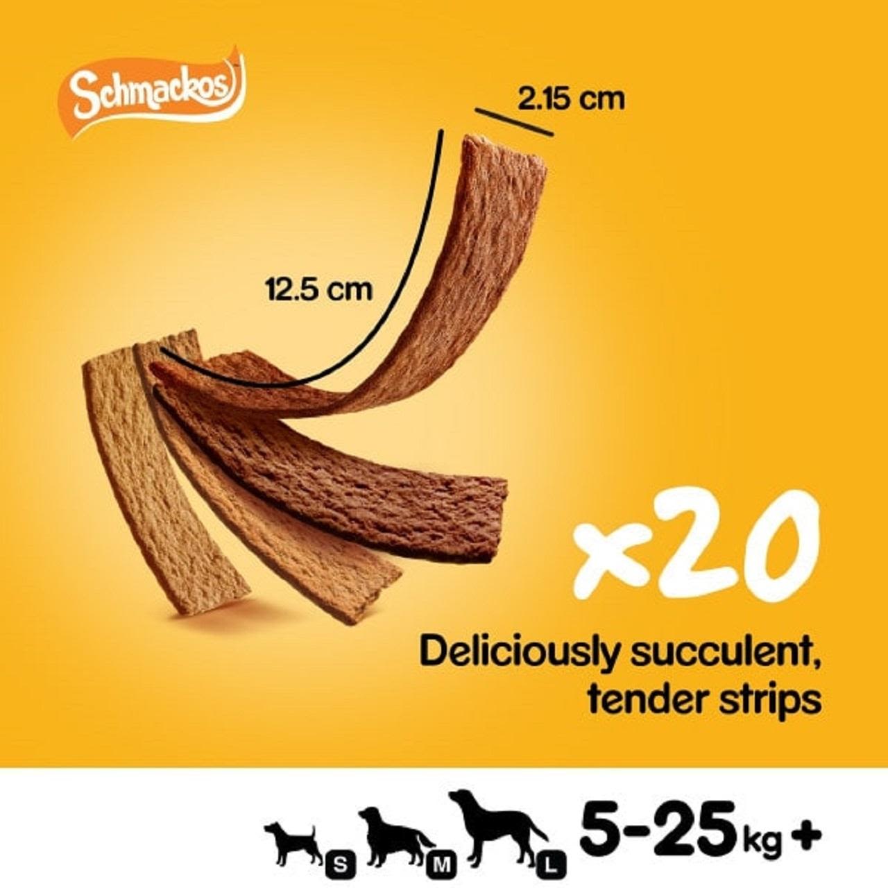 Pedigree Schmackos Adult Dog Treats Poultry Mix 20 Strips