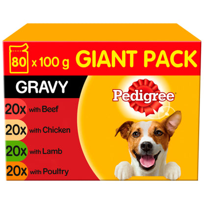 Pedigree Adult Wet Dog Food Pouches Mixed in Gravy Giant Pack