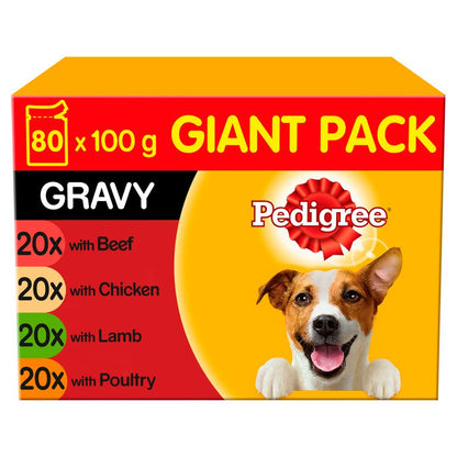 Pedigree Adult Wet Dog Food Pouches Mixed in Gravy Giant Pack