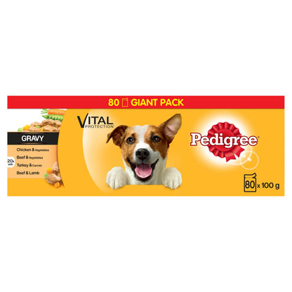 Pedigree Adult Wet Dog Food Pouches Mixed in Gravy Giant Pack