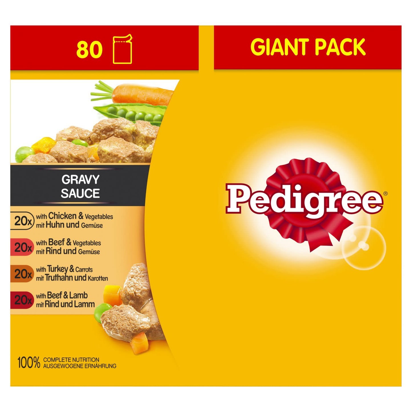 Pedigree Adult Wet Dog Food Pouches Mixed in Gravy Giant Pack