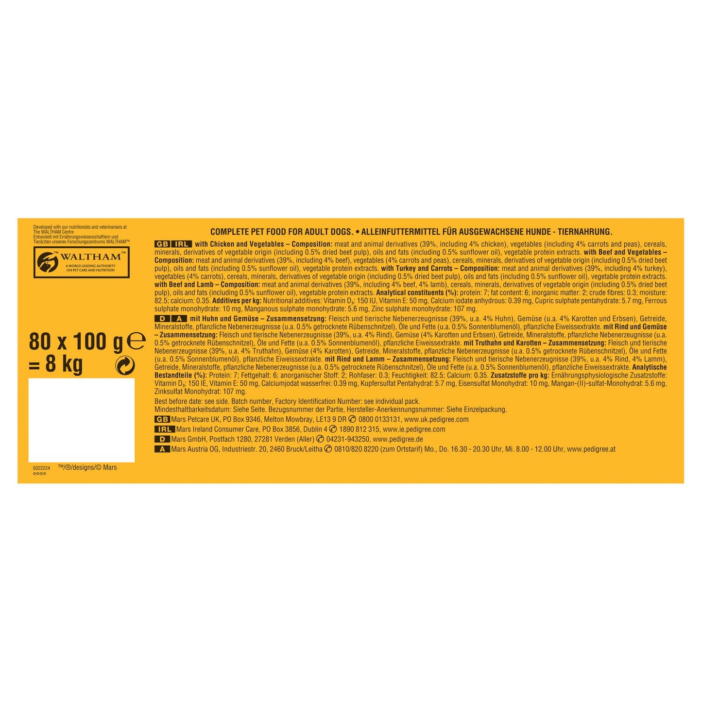 Pedigree Adult Wet Dog Food Pouches Mixed in Gravy Giant Pack