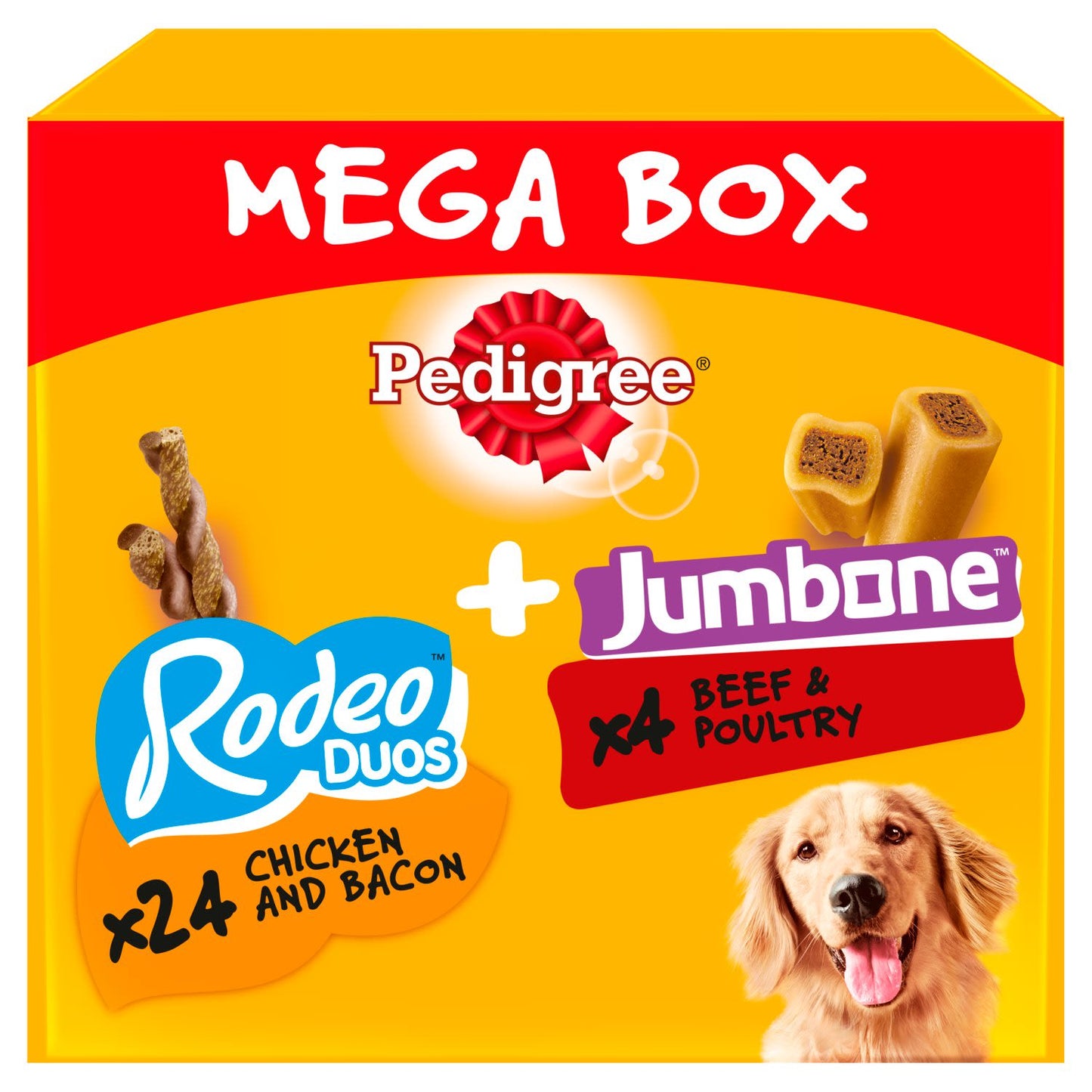 Pedigree Rodeo Duos & Jumbone Medium Dog Treats Mega Box 28 Chews