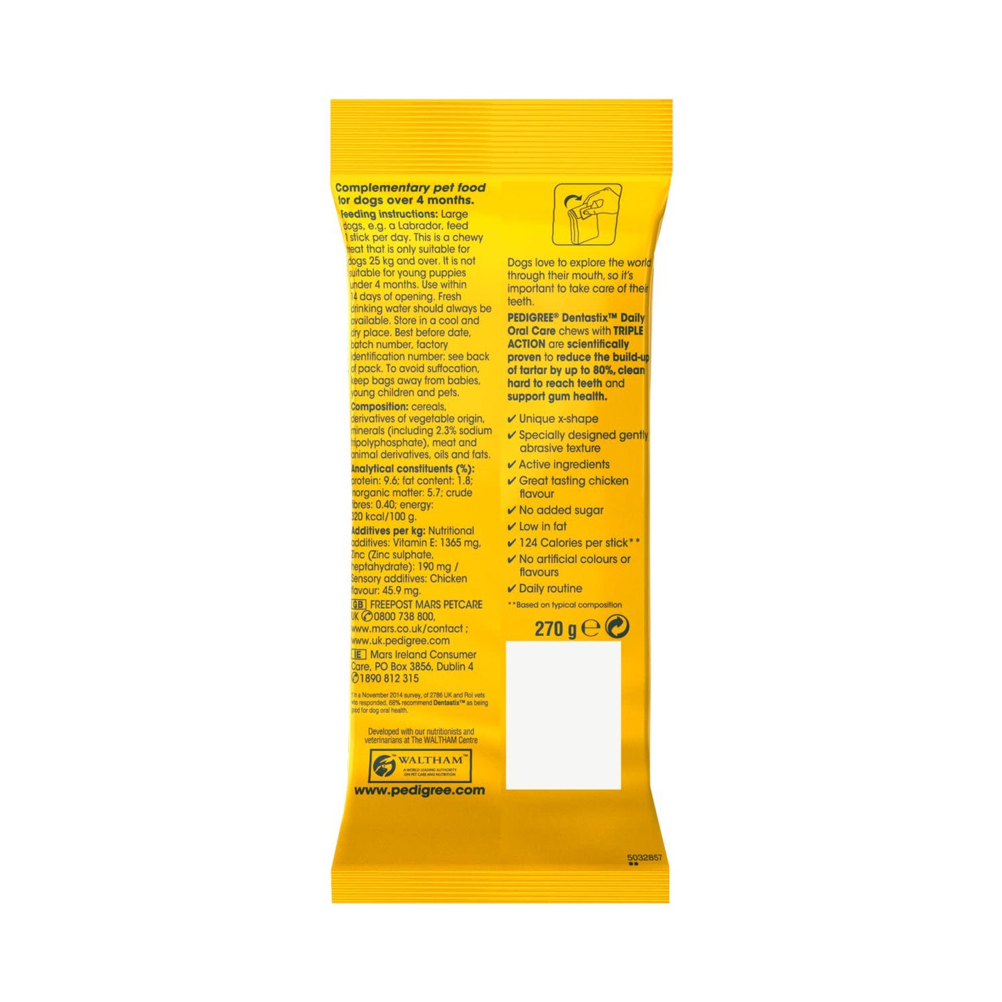 Pedigree Dentastix Daily Adult Large Dog Treats 105 x Dental Sticks