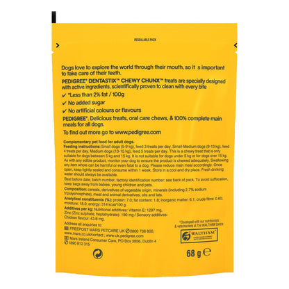 Pedigree Dentastix Chewy Chunx Mini Adult Small Dog Treats Chicken