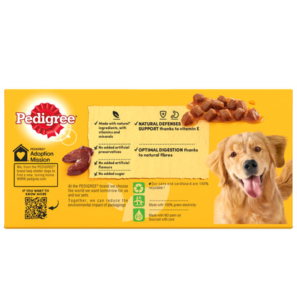 Pedigree Adult Wet Dog Food Tins Mixed in Gravy