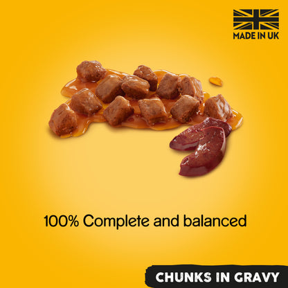 Pedigree Adult Wet Dog Food Tins Mixed in Gravy