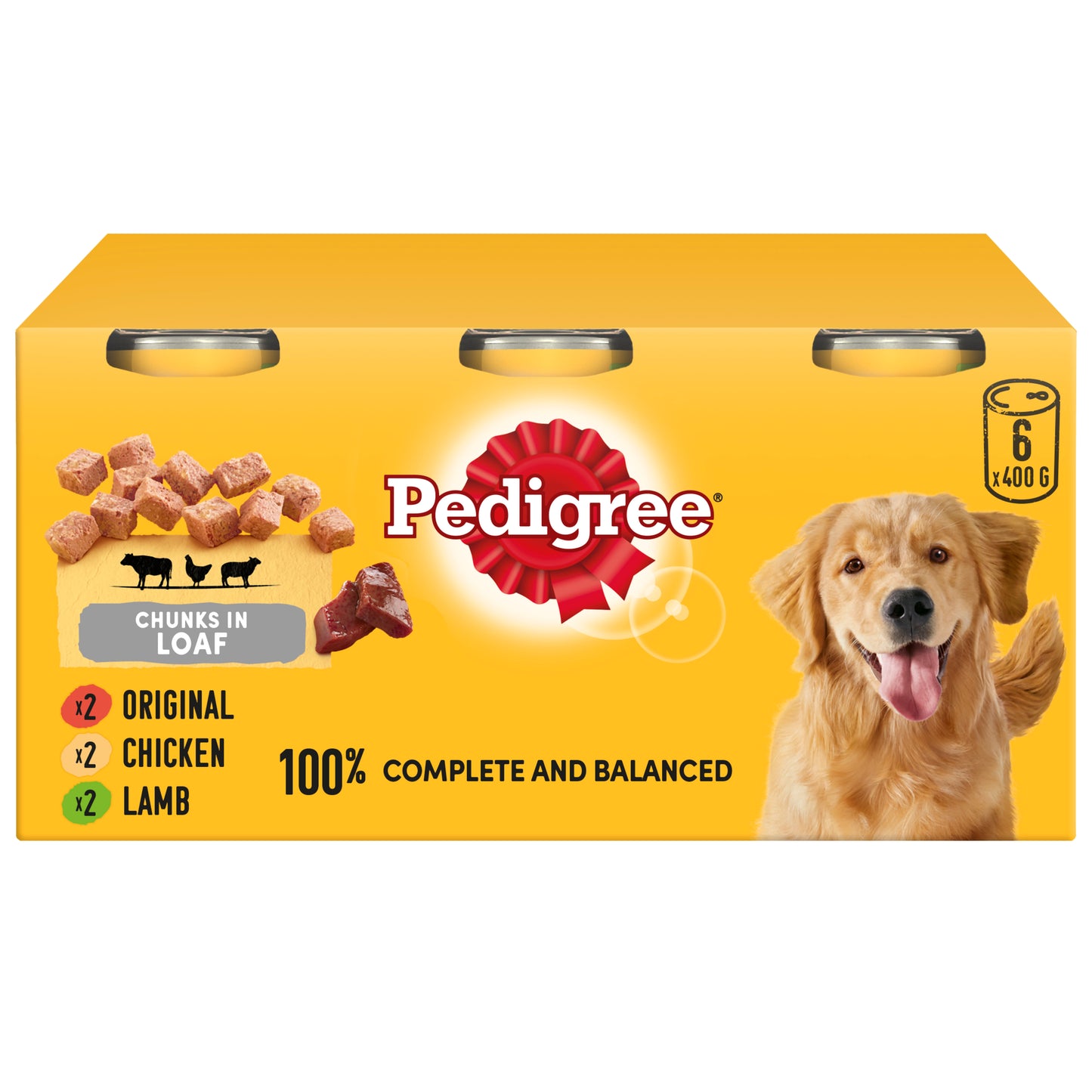 Pedigree Adult Wet Dog Food Tins Mixed in Loaf