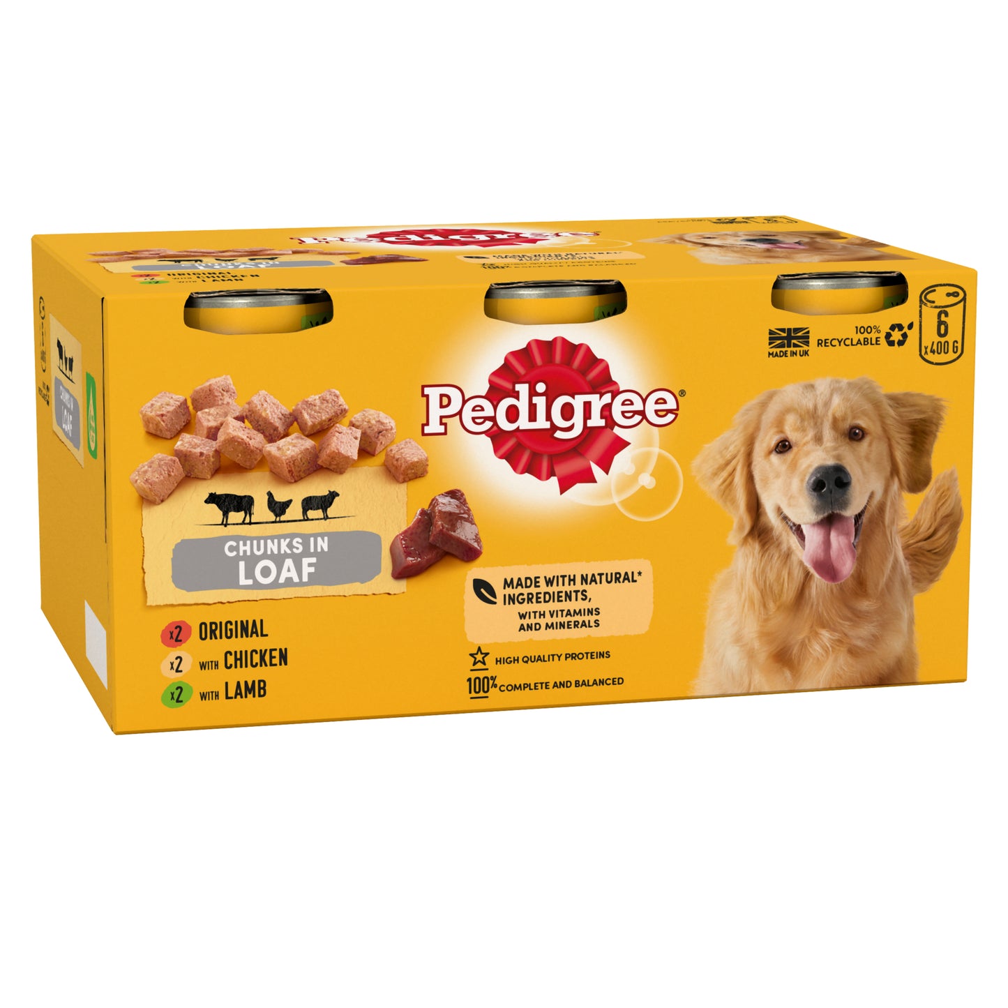 Pedigree Adult Wet Dog Food Tins Mixed in Loaf