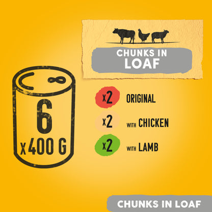 Pedigree Adult Wet Dog Food Tins Mixed in Loaf