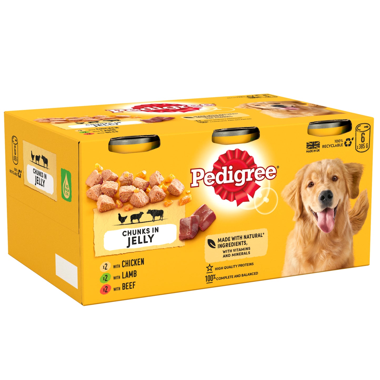 Pedigree Adult Wet Dog Food Tins Mixed in Jelly