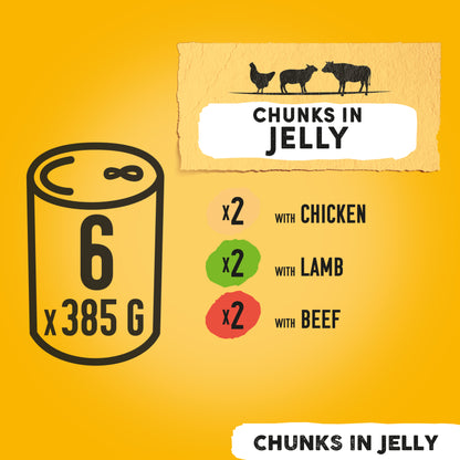 Pedigree Adult Wet Dog Food Tins Mixed in Jelly