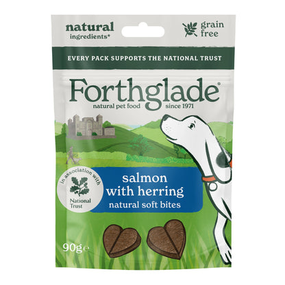 Forthglade National Trust Natural Soft Bites Dog Treats - Salmon with Herring