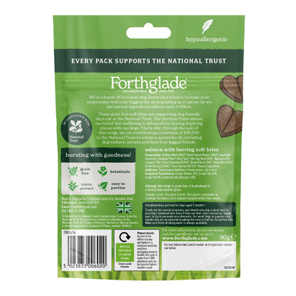 Forthglade National Trust Natural Soft Bites Dog Treats - Salmon with Herring
