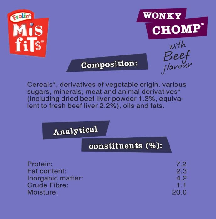 Misfits Wonky Chomp Adult Medium Dog Treats Beef 2 Stick